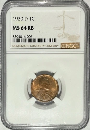 1920 D Lincoln Wheat Cent 1¢ NGC MS64 RED BROWN ☆❗️TOUGH DATE IN RB/SCARCE❗️☆
