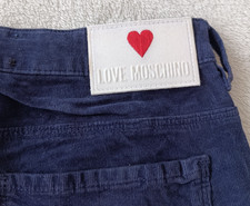 Love Moschino womens Navy Blue Corduroy Trousers Pants size 25