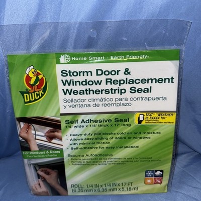 DUCK STORM DOOR & WINDOW  REPLACEMENT WEATHERSTRIP SEAL 1/4'' x 1/4'' x 17'' NEW