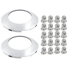 Aluminum Wheel Open Axle Trim Kit 22.5" Front Steer Wheels Semi Trucks 4 Spline