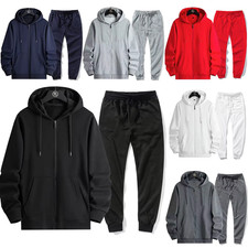 Men's Full Zip Hoodie  Jogger Set Fleece Tracksuit Sweat Suit Activewear S-3XL