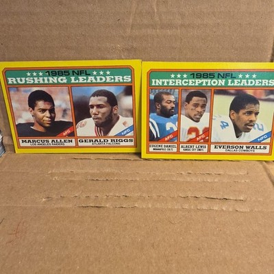 1986 Topps NFL Stat Leaders Marcus Allen, Everson Walls, Gary Anderson, Roger Cr