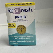 Rephresh Pro B Probiotic Feminine Supplement 30 Capsules Exp 2027