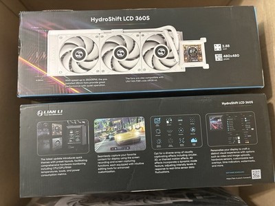 Lian Li HydroShift 360S White AIO Liquid CPU Cooler 2.88'' LCD 360mm
