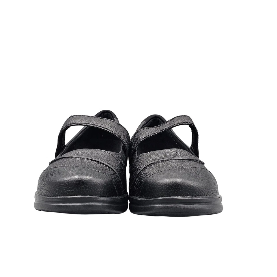 Zapatos cómodos APEX para mujer talla 12 W A330W Lisa de cuero negro para diabéticos Mary Janes Foto 2 de 4