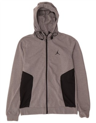 Jordan Herren Zip Hoodie Pullover Small Grau Colourblock Baumwolle EA10