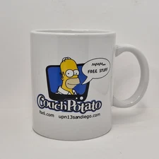 Vintage Homer Simpson Coffee Cup Couch Potato Mug Fox 6 San Diego