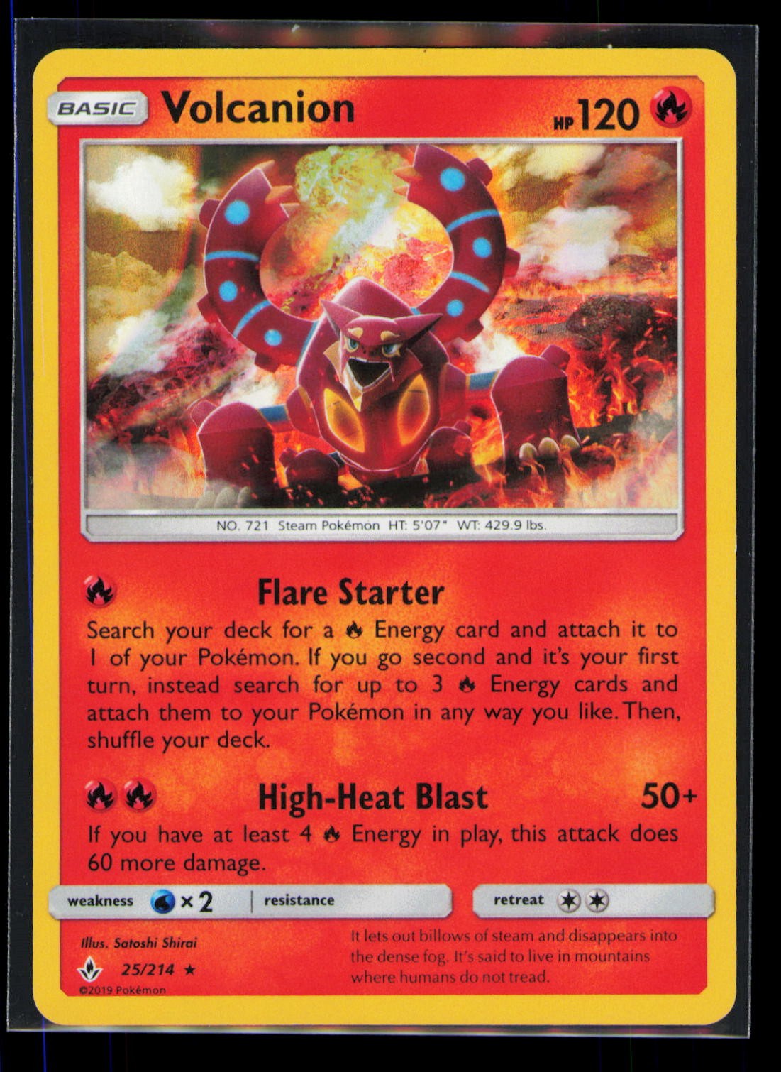 Pokemon Unbroken Bonds Volcanion 25/214 Holo Rare NM
