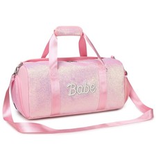 Girls Glitter Dance Bag Ballet Shiny Sports Duffle Shoe Compartment Dry Wet