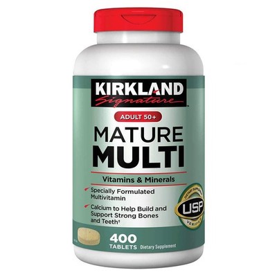 Kirkland Signature Adult 50+ Multi Vitamins & Minerals, 400 Tablets (2 Pack)