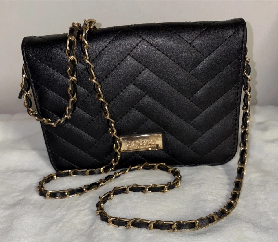 Bebe Black Wallet Clutch Chain Strap Cocktail Crossbody Bag - Image 2 of 4
