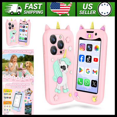 Kids Mini Smartphone with Unicorn Silicone Case, WiFi, Camera, GPS