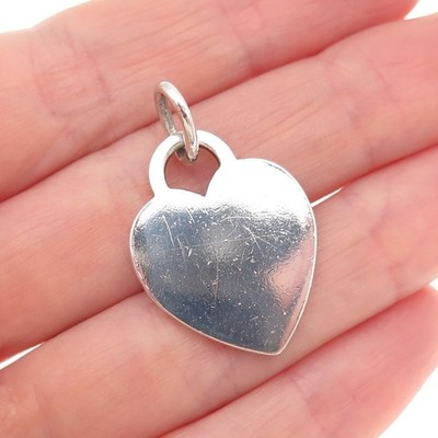 ティファニー　YG ハートチャーム Tiffany & Co. 925 Sterling Silver Vintage Heart Tag Charm Pendant