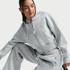 Nike Women's Fleece Warmth Hoodie  Pants Set Gray Small