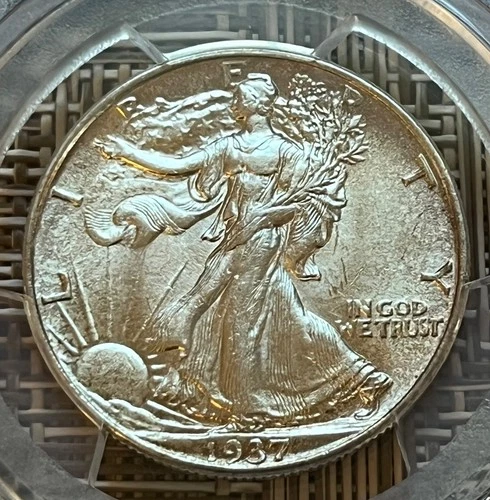 1937 Walking Liberty half dollar, PCGS AU-58
