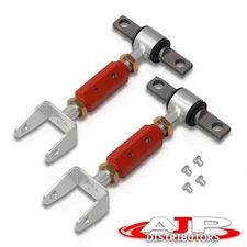Red 2PC Rear Adjustable Camber Kit Set For 2001-2005 Civic / 2002-2006 Acura RSX