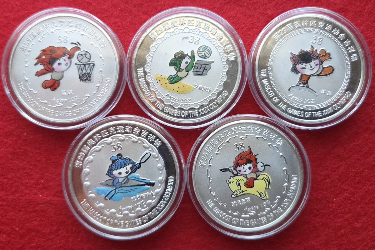 ピンズ・ピンバッジ・缶バッジ Beijing Olympics Fuwa Silver Medal beijing olympic coins | eBay