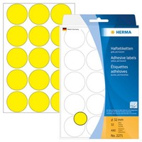 Herma Klebepunkte 2271 Gelb Ø 32,0 Mm, 480 St.