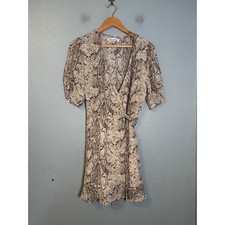 NWT Reformation Monica Wrap Mini Dress Python Snakeskin Size Large
