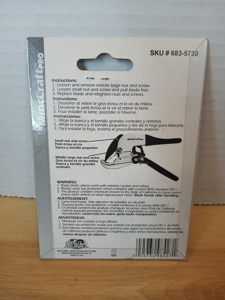 Roue De Coupe De Rechange MINTCRAFT 541-6706 Pour Coupe-tube 536-8626 - Neuve