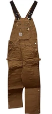 Vtg Carhartt R37 Duck Zip to Thigh Bib Overalls Unlined Size 40 X 30 NEW NOS