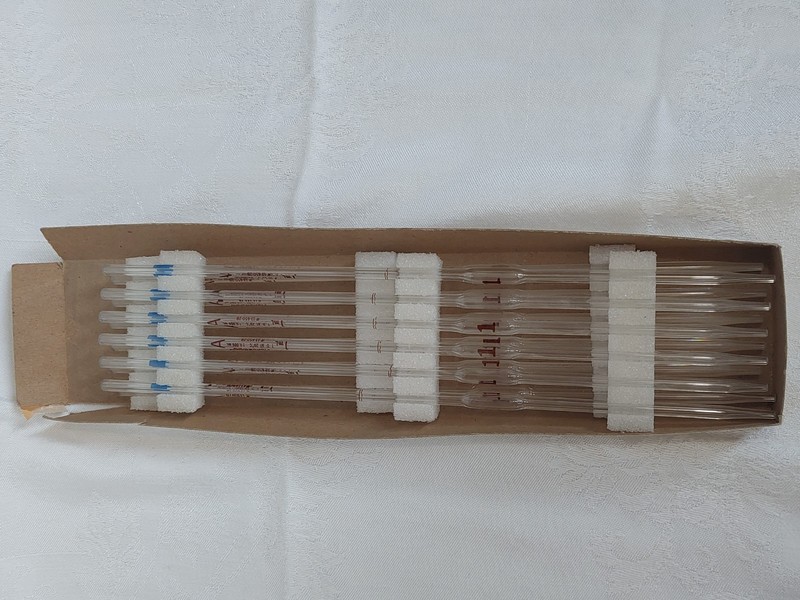 Set of 10 Fisherbrand pipets - 1mL borosilicate glass