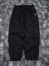 Vintage 90s Nike Logo White Striped Sweat Black Baggy Track Pants Men's Size XL