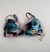 Raisins Underwire Push Up Adjustable Straps Bikini Top Multicolor Size M NWT