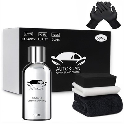 Autokcan 10H Nano Ceramic Coating for Cars, 50ML High Gloss Silver 
