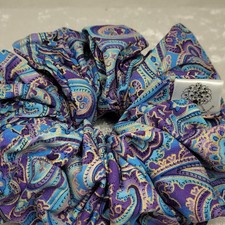 Sale Handmade Girl/Women Princess Scrunchie, Purple Paisley Mix, Ruffle Hair tie