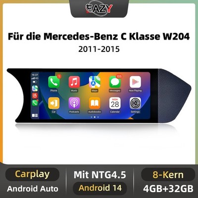 8.8'' Android 14 HD Display GPS Für Mercedes Benz C-Klasse W204 NTG4.5 CarPlay