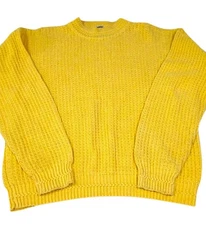 Vintage Hand Loomed Sears Roebuck Women's XL Yellow Sweater 