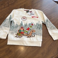 Kids The Grinch White Sweatshirt XS  NWT