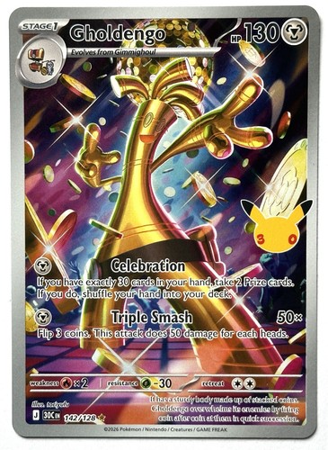 Gholdengo 142/128 - Pokemon TCG - 30th Celebration Illustration Rare Holo