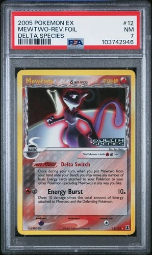 MEWTWO REVERSE HOLO FOIL 12/113 DELTA SPECIES *STAMPED* POKEMON PSA 7
