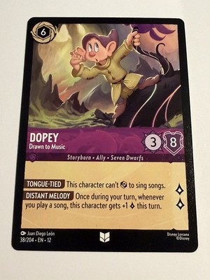 Dopey - Drawn to Music - Wilds Unknown #38/204 - LORCANA - NM - Singles