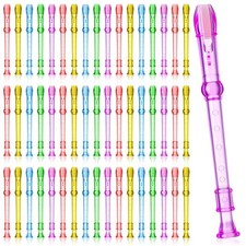100 Pieces Mini Translucent Soprano Recorder Plastic 6 Hole Soprano Descant f...