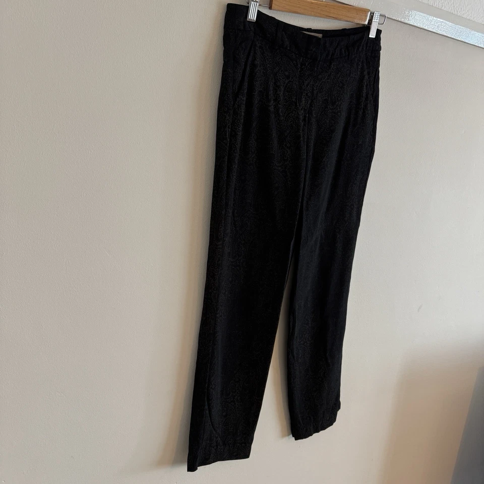 JIGSAW Black Mix Print SIZE 8 UK Slim Trousers - Image 2 of 4