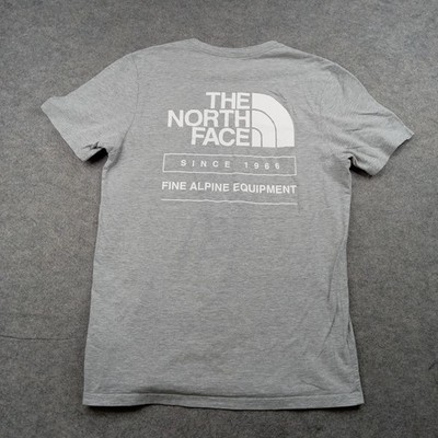 North Face Shirt Mens Medium Gray Back Logo Fine Alpine Graphic Tee NF0A4QQ8
