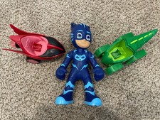 PJ Masks Toys, Large Catboy Figure 2 Vehicles Cars Gekko Owlette, EUC