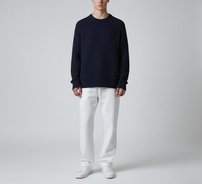 GANT The Moz Jumper Men's SMALL Navy Blue Crew Neck Knitted Pullover