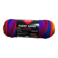 Red Heart Super Saver Yarn FAVORITE STRIPE Acrylic Multicolor Skein New