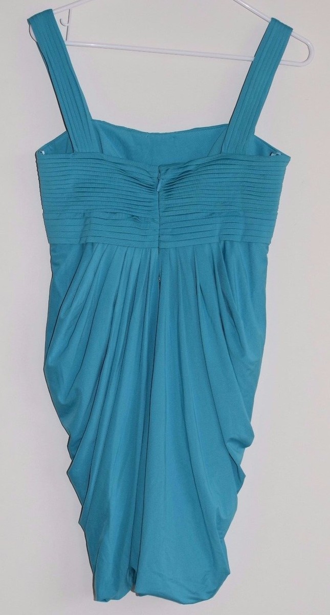 bcbg blue bandage dress NWT Max Azria Draped Cyan teal Stretch dress S Size:0 Pants Dry clean only Occasion:NIGHT OUT One Shoulder Asymmetric Dress