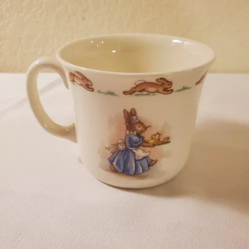  Bunnykins "Tea Time" Mug/Cup~Royal Doulton Fine Bone China Made in England~EUC 