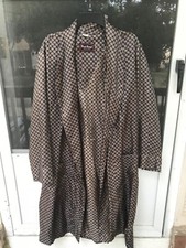 Royal Knight Men's Blue and Brown Pattern Robe 100 Acetat Dry Clean Only Size M