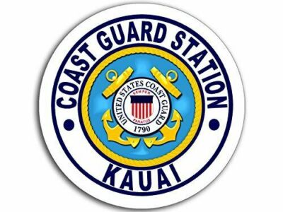 8cm 2xAufkleber Sticker Decal Farbe Uscg Coast Guard Station Kauai F3221