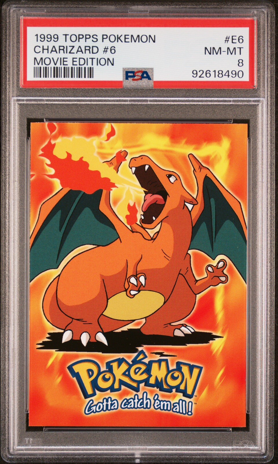 Charizard 1999 Topps Pokemon Movie Edition PSA 8 #E6
