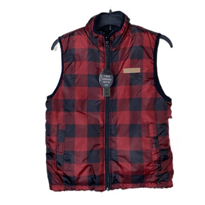 Buffalo David Bitton Kids' Reversible Vest and Shirt Set Medium 10/12 Check