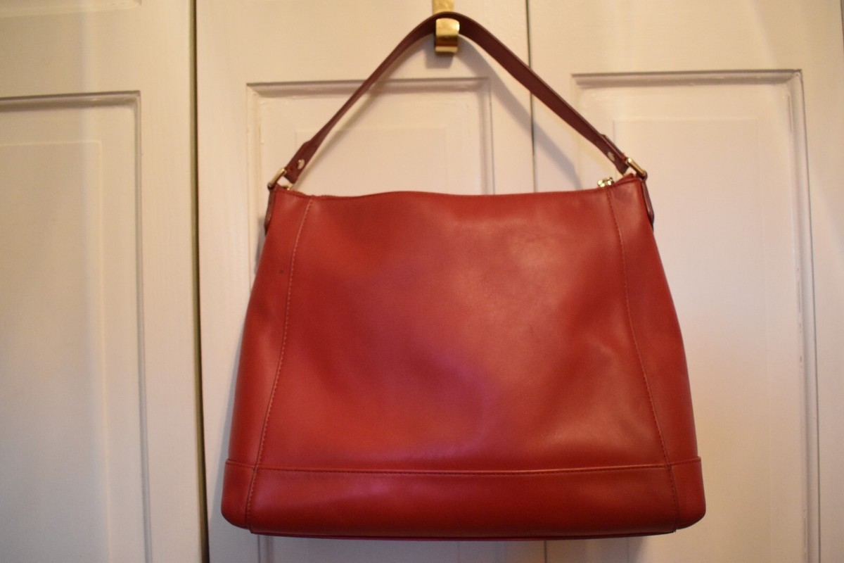 Gorgeous Coach Deep Red Leather Shoulder Bag/Purse | eBay