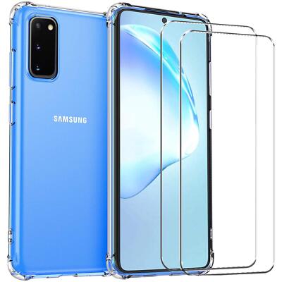 2in1 Glasfolie Display Schutz Hülle für Samsung Galaxy A41 Slim